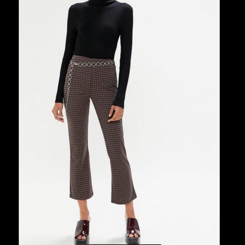 Urban Outfitters Cara High-Rise Kick Flare Pant Brown Multi
